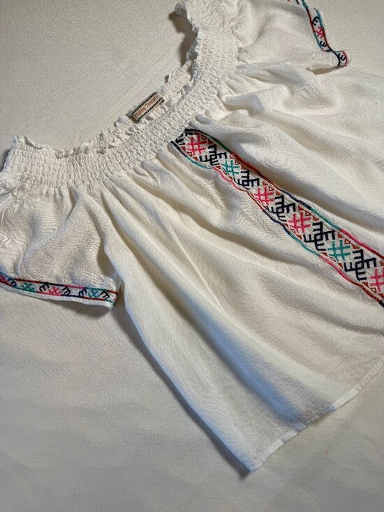 Flying Tomato Tops - Flying Tomato Embroidered Peasant Top Size Juniors M Boho Mexican Short Sleeve